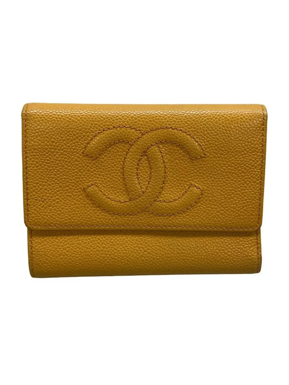 Chanel Trifold Wallet Dark Yellow Gold